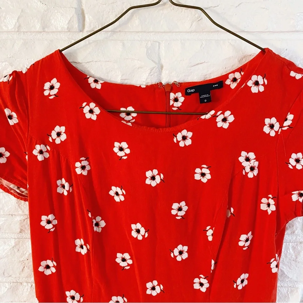 Gap Short Sleeve Floral Dress Size 0 - Picture 2 of 4